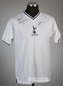 Ricky Villa and Ossie Ardiles signed white Tottenham Hotspur FA Cup final 1981 retro jersey,