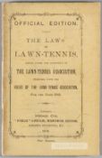 The Laws of Lawn Tennis, issued under the authority of the Lawn Tennis Association, 1902, by