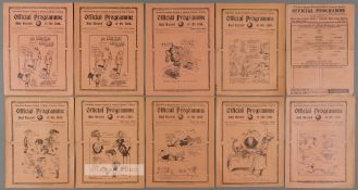 Ten Tottenham Hotspur 1930s home programmes, F.L. Division Two fixtures v Charlton Athletic 25th