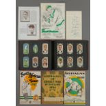 Collection of Cricket Ephemera, including West Indies cricket tour of England 1933 souvenir