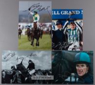 Collection of signed photographs of famous national hunt moments and stars, signed in black marker