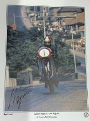 Giacomo Agostini (Italy) signed limited edition A3 Art Print, Moto GP Legend, with exact photo proof