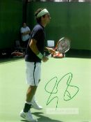 Collection of 11 signed photograph of tennis players from the men's game, including Roger Federer (