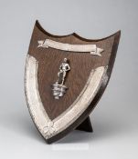 A silver & oak easel trophy presentation to commemorate the 90th anniversary of the Football