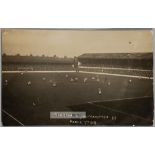 Everton v Southampton match postcard, 7th March 1908,  featuring match action, reverse with stamp
