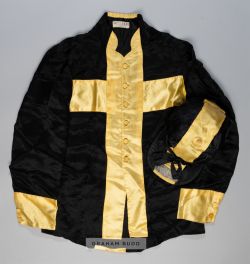 The historic silks worn by jockey Geoff Lewis when riding Mill Reef to victory in the 1971 Epsom