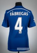 Cesc Fabregas blue Chelsea no.4 home jersey, season 2014-15, Adidas, player issued short-sleeved