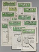 Twelve copies of “The Lawn Tennis and Badminton Magazine”, circa 1926, containing page adverts for
