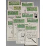 Twelve copies of “The Lawn Tennis and Badminton Magazine”, circa 1926, containing page adverts for