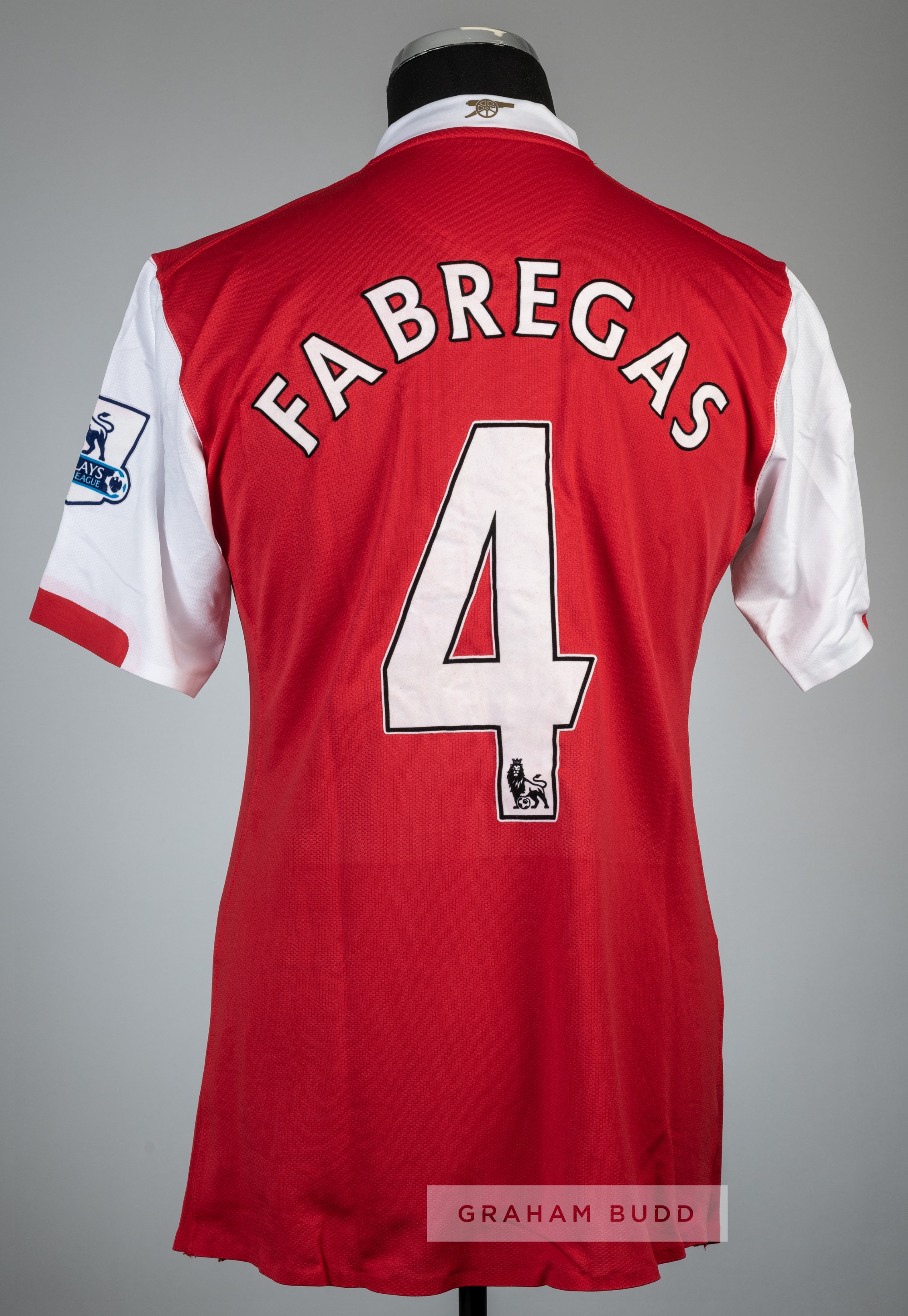 Cesc Fabregas red Arsenal no.4 jersey v Tottenham Hotspur, played at White Hart Lane, 15th September - Image 2 of 2