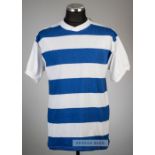 Stan Bowles signed blue and white hooped Queen's Park Rangers retro jersey, Score Draw, short-