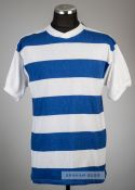 Stan Bowles signed blue and white hooped Queen's Park Rangers retro jersey, Score Draw, short-