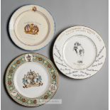 Three F.A. Cup commemorative ceramic plates,  comprising Coronation Year Cup Final Sunderland v