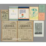 A miscellany of cricket ephemera mostly 1930s to 1950s, publications including Cricket Records,