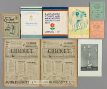 A miscellany of cricket ephemera mostly 1930s to 1950s, publications including Cricket Records,