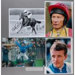 Collection of autographs signed by top flat jockey's and trainer's, including Eddery (3), Dettori (