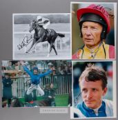Collection of autographs signed by top flat jockey's and trainer's, including Eddery (3), Dettori (