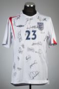 Darius Vassel squad-signed white England 2006 World Cup no.23 home jersey,  Umbro, short-sleeved