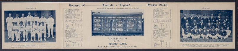 Australia v England second Ashes test record score souvenir brochure for the match played at