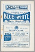 Manchester City v Reading programme 29th October 1927, F.L. Division Two fixture