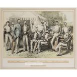 Selection of cricketing prints and magazine supplement print, including The Cricket match