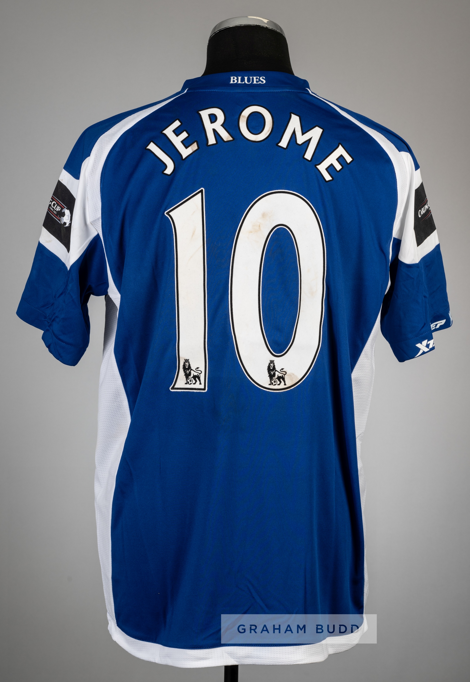 Cameron Jerome blue and white Birmingham City Carling Cup final no.10 jersey v Arsenal, played at - Image 2 of 2