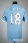 Gareth Barry blue Manchester City no.18 home jersey, season 2010-11, Umbro, short-sleeved with