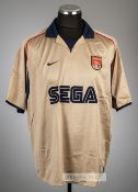 Tony Adams gold Arsenal no.6 away jersey, season 2001-02, Nike, short-sleeved with THE FA PREMIER