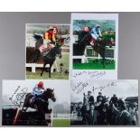 Collection of signed photographs of famous national hunt moments and stars, signed in black marker