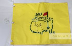 Adam Scott signed 2013 US Masters Golf Flag (Winner) & Titleist Golf Cap, (same brand as he wears