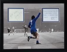 George Best Manchester United 1968 European Cup winner 17.5 by 13.5in. signed framed photo card