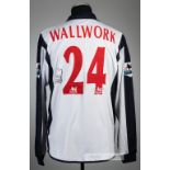 Ronnie Wallwork signed navy and white West Bromwich Albion no.24 home jersey, season 2005-06,