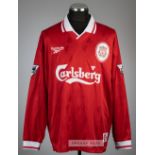 Michael Owen signed red Liverpool no.18 home jersey, his first Liverpool squad number, first