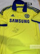 Diego Costa signed yellow Chelsea replica away jersey 2014-15, Adidas, short-sleeved with club crest