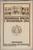 Stockholm 1912 Olympic Games programme 29th June to 22 July, 32-page with illustrated card cover,