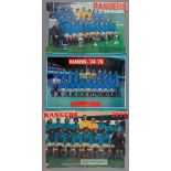 Glasgow Rangers 1973-74, 1974-75 and 1976-77 large autographed colour double page centre spread from