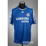 Ricardo Carvalho blue Chelsea no.6 home jersey, season 2007-08, Adidas, player issued short-