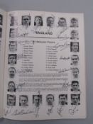 England squad signed Jules Rimet Cup World Championship England 1966 July 11-30 official souvenir