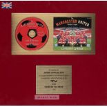 Manchester United framed "Come On You Reds" cd display, circa 1995 mounted with cd cover above