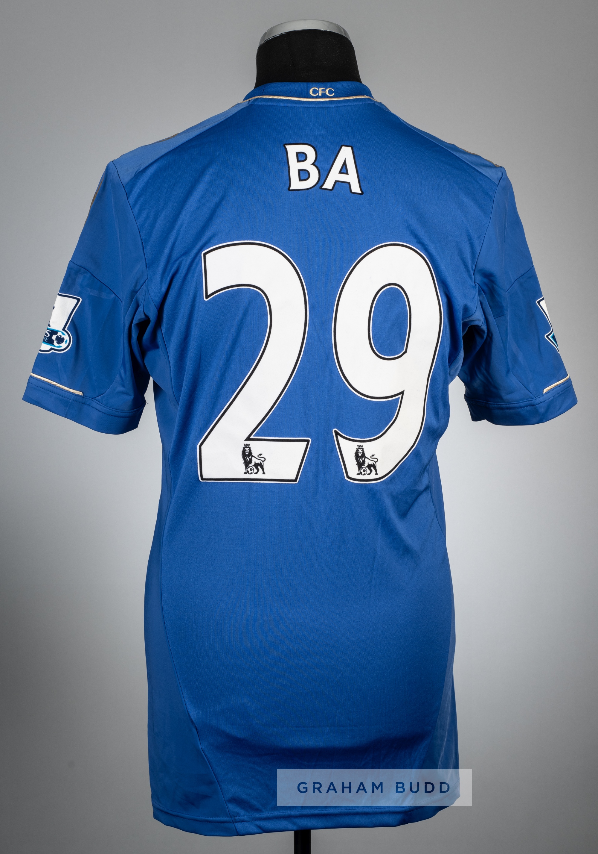 Demba Ba blue Chelsea no.29 home jersey, season 2012-13, Adidas, player issued short-sleeved with