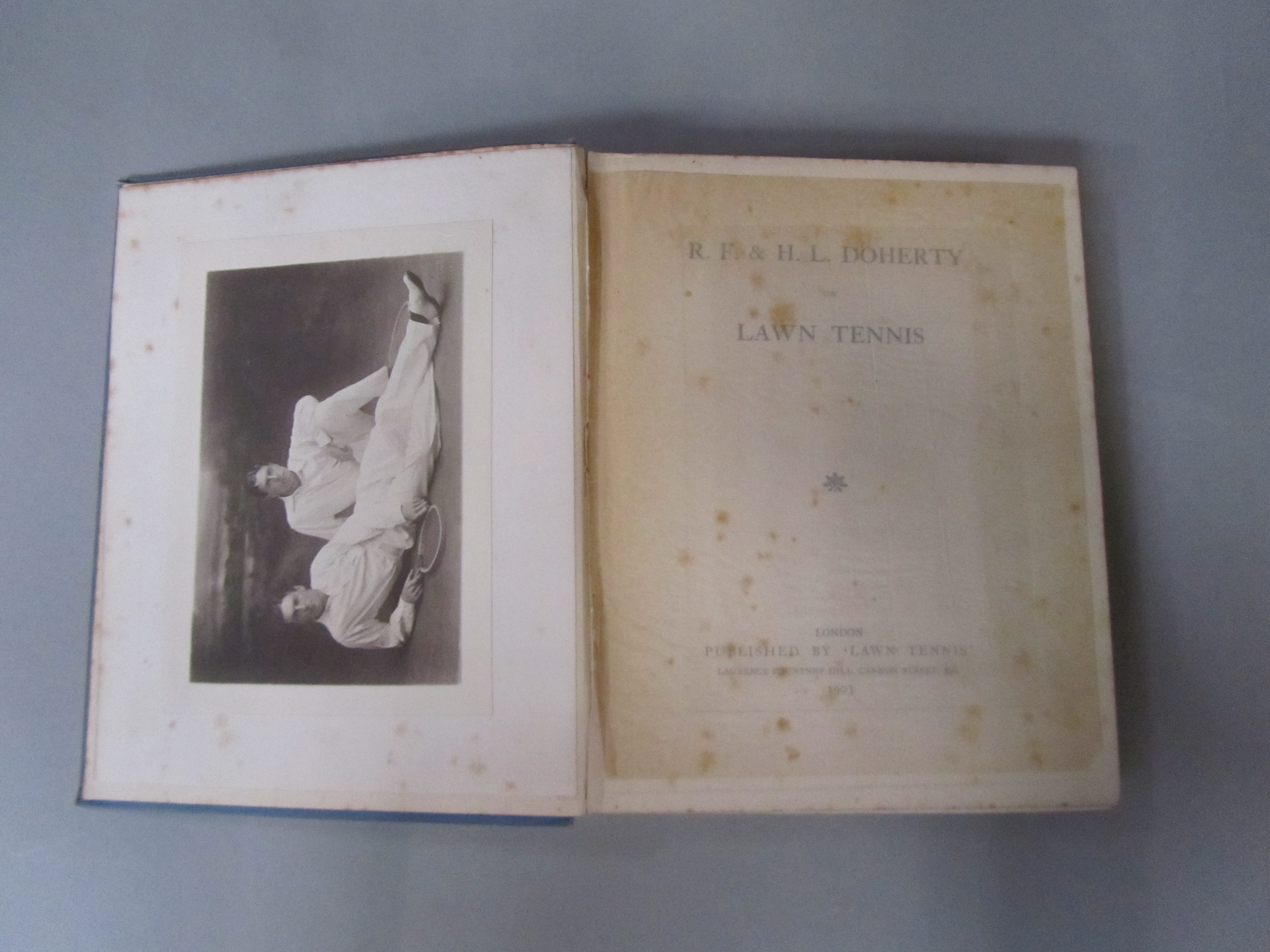 R.F. & H.L. Doherty on Lawn Tennis, published by "Lawn Tennis", 1903,  blue hardback with white - Image 5 of 12