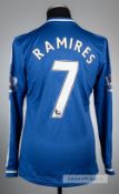 Ramires signed blue Chelsea no.7 home jersey, season 2013-14, Adidas, player issued long-sleeved