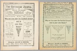 Two Fulham home programmes, FL Division Two fixtures v Lincoln City 19th April 1913 and Blackpool