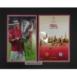 Cristiano Ronaldo signed and mounted 2008 Champions League Manchester United victory over Chelsea