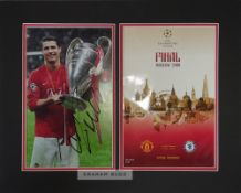 Cristiano Ronaldo signed and mounted 2008 Champions League Manchester United victory over Chelsea