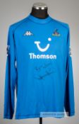 Paul Robinson signed blue Tottenham Hotspur no.1 goalkeeper's jersey, season 2004-05, Kappa, long-