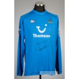 Paul Robinson signed blue Tottenham Hotspur no.1 goalkeeper's jersey, season 2004-05, Kappa, long-