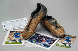 Wayne Rooney's signed Umbro XAI goal scoring boots worn during Everton v Arsenal, played at Goodison