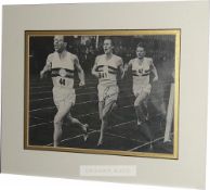 Athletics – Breaking the 4 minute mile signed black & white print by Roger Bannister, Christopher