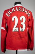 Kieran Richardson signed red Manchester United no.23 home jersey, season 2004-05, Nike, long-sleeved